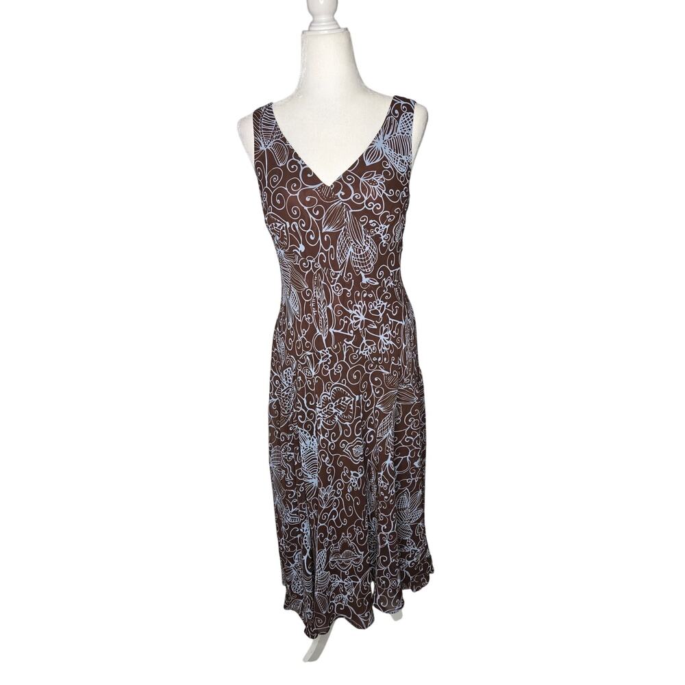 VTG Evan-Picone Fairy Whimsigoth Brown and Blue Asymmetrical Dress